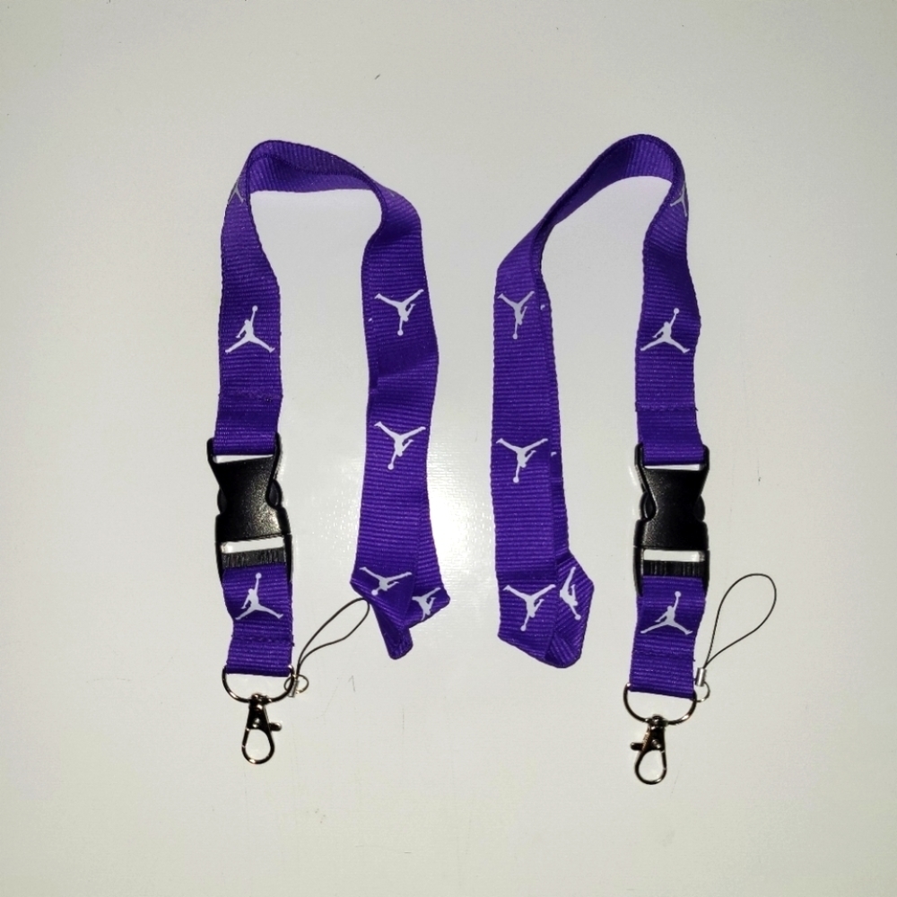 Jordan Purple One Size Lanyards with Clip (2pcs)